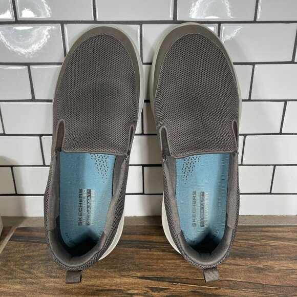 Skechers GO Walk Max Clinched Mens Sz 9.5 Extra Wide Shoes Khaki Slip On Sneaker - Picture 8 of 16